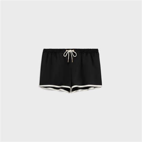 black celine shorts|MINI TRIOMPHE SHORTS IN SATIN .